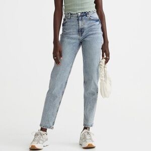 H & ;M Mom Loose Fit High Waist Ankle Jeans Light Denim Blue Size 12